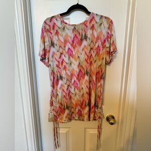 Multicolor Blouse with Side Cinch